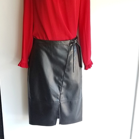 BLANK NYC Pencil Faux Leather Skirt with Tie Closure - Picture 4 of 8